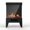 Style Selections Electric Stove with Flame Effect and 3-Sided Window - 24.6-in x 15.98-in - Black