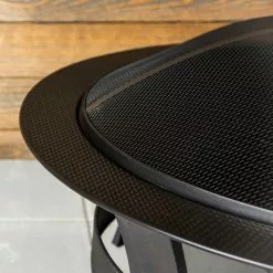 Outdoor Wood Fireplace - 19" x 35" - Steel - Black -Style Selections Sales Store 11875022c L