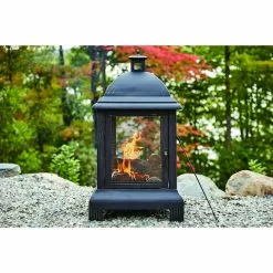 Style Selections Steel Outdoor Fireplace - 24 x 44-in - Black -Style Selections Sales Store 11875023d L