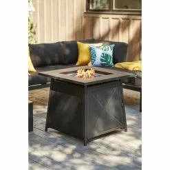 Bali Outdoor Fire Pit - Black - Steel - 50,000-BTU - 24 51/64-in H x 28-in W x 28-in D -Style Selections Sales Store 11875029c L
