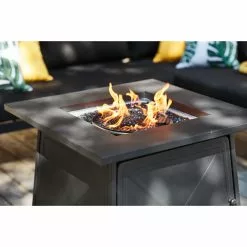 Bali Outdoor Fire Pit - Black - Steel - 50,000-BTU - 24 51/64-in H x 28-in W x 28-in D -Style Selections Sales Store 11875029d L