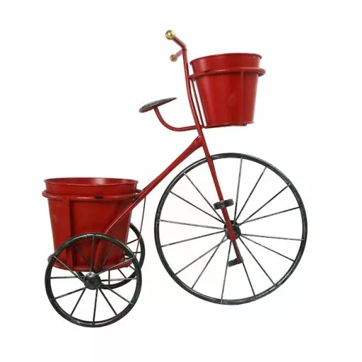 Style Selections 1-Pack 19.69-in x 20-in Red Metal Planter -Style Selections Sales Store 18835037 L