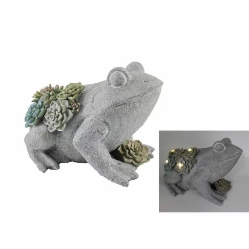 Style Selections 6.69-in Grey Frog Figurine -Style Selections Sales Store 18835039 L