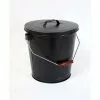 Style Selections Ash Bucket with Lid - 12-in - Steel - Black -Style Selections Sales Store 30736523 L