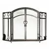 Style Selections 50.3-in Eggshell Black Powder Coated Steel 3-Panel Arched Twin Fireplace Screen -Style Selections Sales Store 30736554 L