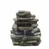 Style Selections Rock Wall Garden Fountain with LED Lighting - 29.13-in - Cement - Brown -Style Selections Sales Store 30736643 L