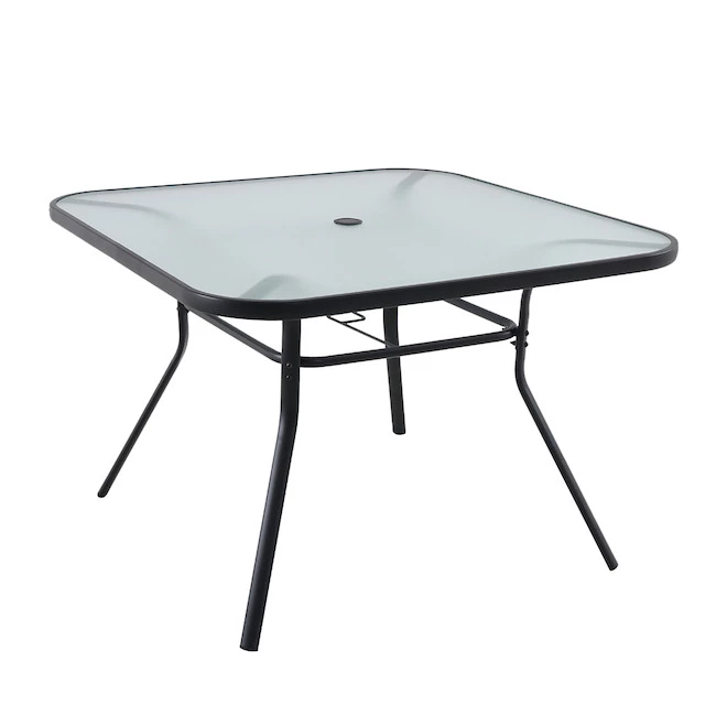 Style Selections 42-in Pelham Bay Square Glass and Black Metal Table 3 Style Selections 42-in Pelham Bay Square Glass and Black Metal Table