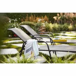 Style Selections Pelham Bay Woven Lounge Chair - 79-in x 35.5-in x 27-in - Steel and Brown Wicker -Style Selections Sales Store 32017987d L