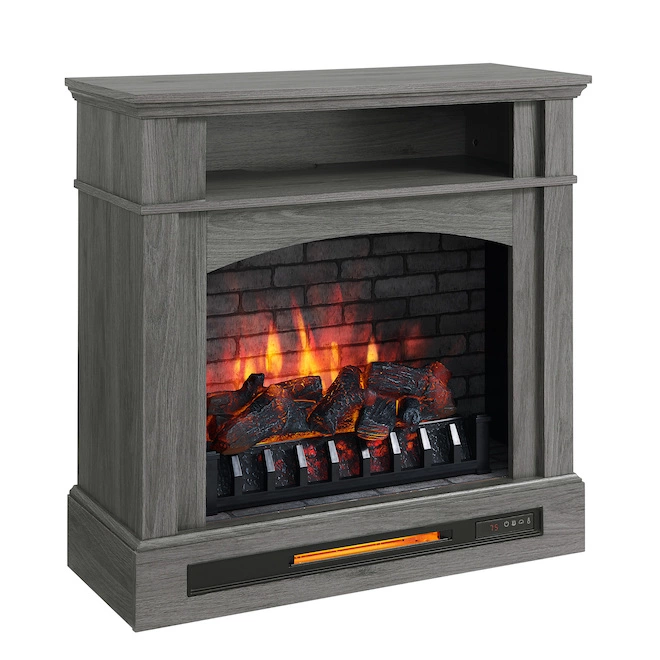 Style Selections Infrared Electric Fireplace with Shelf - 33-in x 33.75-in - 1500 W - Ash Grey 4 Style Selections Infrared Electric Fireplace with Shelf - 33-in x 33.75-in - 1500 W - Ash Grey - Image 2