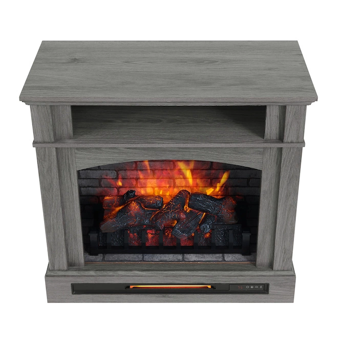 Style Selections Infrared Electric Fireplace with Shelf - 33-in x 33.75-in - 1500 W - Ash Grey 5 Style Selections Infrared Electric Fireplace with Shelf - 33-in x 33.75-in - 1500 W - Ash Grey - Image 3