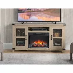 Style Selections Roslin Fireplace TV Stand for TVs up to 65-in - 32-in x 60-in - Brown -Style Selections Sales Store 35025013c L