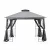 Style Selections 10-ft x 10-ft Black and Grey Gazebo with Netting -Style Selections Sales Store 38115277 L