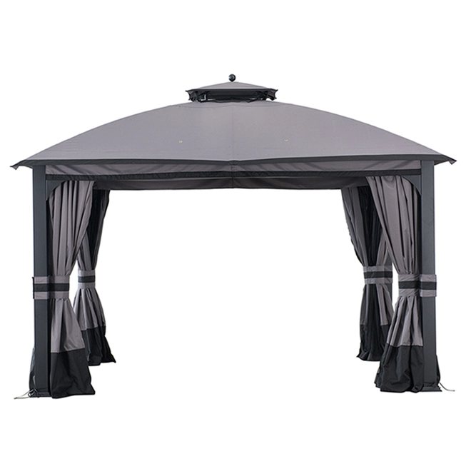 Allen + Roth 10-ft x 12-ft Black and Grey Gazebo with Dome-Shaped Roof 3 Allen + Roth 10-ft x 12-ft Black and Grey Gazebo with Dome-Shaped Roof