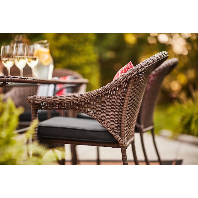 Style Selections Spruce Hills Brown Wicker Stackable Patio Chair 4 Style Selections Spruce Hills Brown Wicker Stackable Patio Chair - Image 2