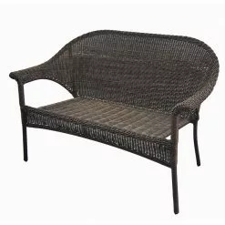 Style Selections Spruce Hills 2 Seats Patio Loveseat in Brown Woven Wicker