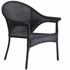 Valleydale Wicker Patio Chair - Stackable - Black