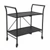 Style Selections Pelham Bay 33-in x 19-in Black Steel Foldable Patio Serving Cart -Style Selections Sales Store 41355036 L