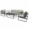 Style Selections 4-Pieces Dufferin Grey Steel Patio Conversation Set -Style Selections Sales Store 41355048 L