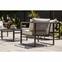 Style Selections 4-Pieces Dufferin Grey Steel Patio Conversation Set -Style Selections Sales Store 41355048c L