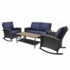 Style Selections Sunbridge Conversation Set - 4 Pieces - Steel - Blue -Style Selections Sales Store 41355050 L