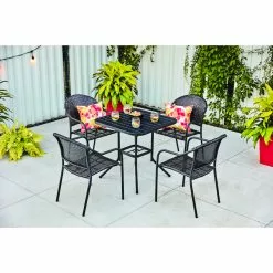 Style Selections Pelham Bay Black Steel Square Patio Bistro Table -Style Selections Sales Store 41535432d L