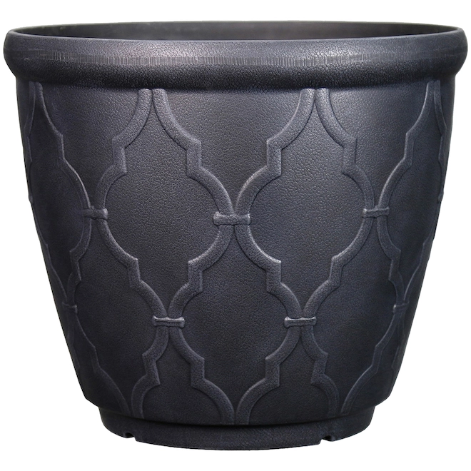 Style Selections Pot with Quatrefoil Design - 15-in - Polypropylene - Grey 3 Style Selections Pot with Quatrefoil Design - 15-in - Polypropylene - Grey