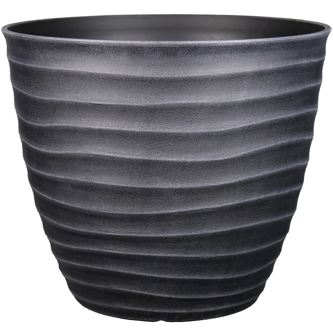 Style Selections Pot with Wavy Design - 15.3-in - Polypropylene - Grey 3 Style Selections Pot with Wavy Design - 15.3-in - Polypropylene - Grey
