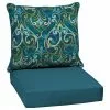 Style Selections Reversible Deep-Seating Chair Cushion Set - Damask/Solid Pattern - 2-Piece -Style Selections Sales Store 41537230 L
