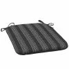 Style Selections Reversible Patio Chair Cushion - 19-in x 18-in x 2.5-in - Polyester - Striped Black Pattern -Style Selections Sales Store 41537232 L