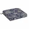 Style Selections Patio Chair Cushion - 18-in x 19-in x 2.5-in - Polyester - Blue and Grey Flower Pattern -Style Selections Sales Store 41537487 L