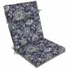 Style Selections Reversible Patio Chair Cushion - Polyester - Blue and Grey Flower/Solid Pattern -Style Selections Sales Store 41537488 L