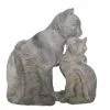 Garden Statue - Cats - 13.7" x 7.4" - Resin - Grey -Style Selections Sales Store 43225009 L