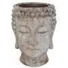 Buddha Head Flower Pot - 8.5" - Resin - Grey -Style Selections Sales Store 43225035 L