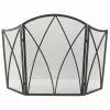 Style Selections 47.87-in Black Steel Gothic Arch 3-Panel Fireplace Screen -Style Selections Sales Store 46715009 L