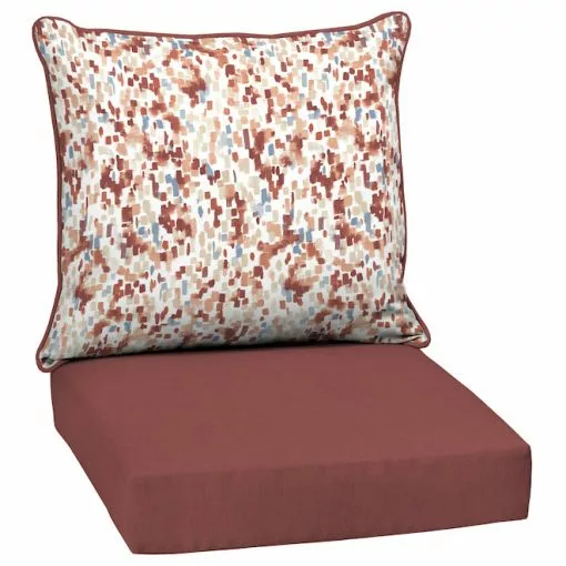 Style Selections 2-Piece Poet's Garden Red Geometric Deep Seat Patio Chair Cushion -Style Selections Sales Store 47235051 L