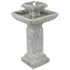 Style Selections 2-Tier Illuminated Fountain - 25.7-in - Resin - Grey -Style Selections Sales Store 47635010 L