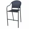 Style Selections Pelham Bay Bar Chair - Wicker - Stackable - Black - 24-in x 44.75-in x 22-in -Style Selections Sales Store 47865001 L