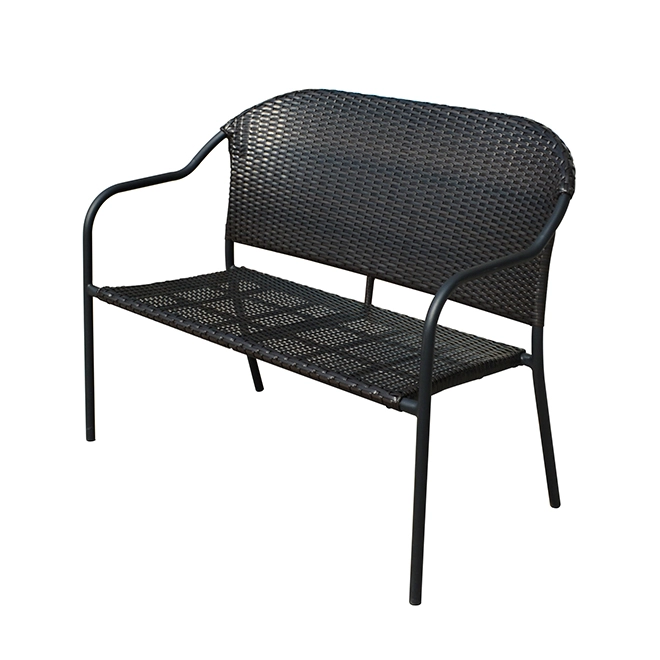 Pelham Bay Patio Loveseat - Woven Wicker - 2 Seats - Black 3 Pelham Bay Patio Loveseat - Woven Wicker - 2 Seats - Black