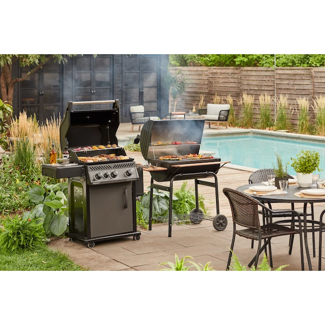 Style Selections Pelham Bay Patio Dinner Table - 48-in x 29 1/4-in - Matte Black Steel 6 Style Selections Pelham Bay Patio Dinner Table - 48-in x 29 1/4-in - Matte Black Steel - Image 4