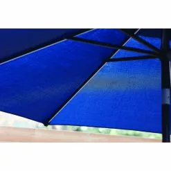 Style Selections 9-ft Market Umbrella with Solar LED Lighting - Aluminum and Olefin - Tiltable - Navy Canopy -Style Selections Sales Store 48655005c L