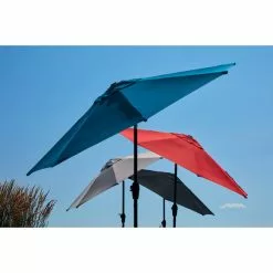 Style Selections Tiltable Umbrella - Aluminum and Red Olefin - 9-ft 9 Style Selections Tiltable Umbrella - Aluminum and Red Olefin - 9-ft -Style Selections Sales Store 48655012d L