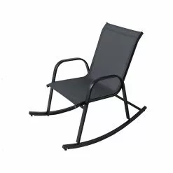 Style Selections Rocking Patio Chair - Powder-Coated Steel Frame - Charcoal Grey