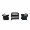 Style Selections Matheson Outdoor Conversation Set - 4 Pieces - Resin and Steel Frame - Black/Grey -Style Selections Sales Store 48655039 L