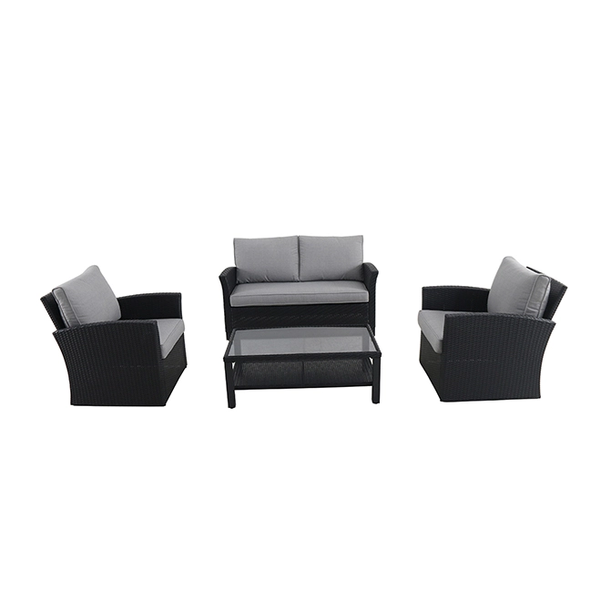 Style Selections Matheson Outdoor Conversation Set - 4 Pieces - Resin and Steel Frame - Black/Grey 3 Style Selections Matheson Outdoor Conversation Set - 4 Pieces - Resin and Steel Frame - Black/Grey