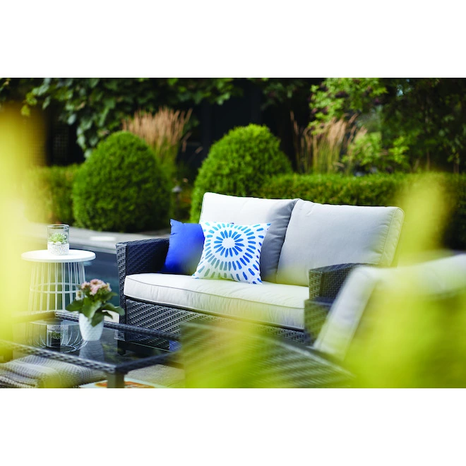 Style Selections Matheson Outdoor Conversation Set - 4 Pieces - Resin and Steel Frame - Black/Grey 5 Style Selections Matheson Outdoor Conversation Set - 4 Pieces - Resin and Steel Frame - Black/Grey - Image 3