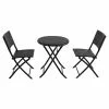 Bistro Set - 3 Pieces - Folding Chairs - Steel/Wicker -Style Selections Sales Store 48655040 L
