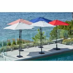 Style Selections Blue Fabric and Steel 7.5-ft Umbrella 9 Style Selections Blue Fabric and Steel 7.5-ft Umbrella -Style Selections Sales Store 48655078d L