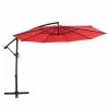 Style Selections Matheson Octagonal Offset Patio Umbrella - Steel and Red Polyester - Tiltable and Rotating -Style Selections Sales Store 48655085 L