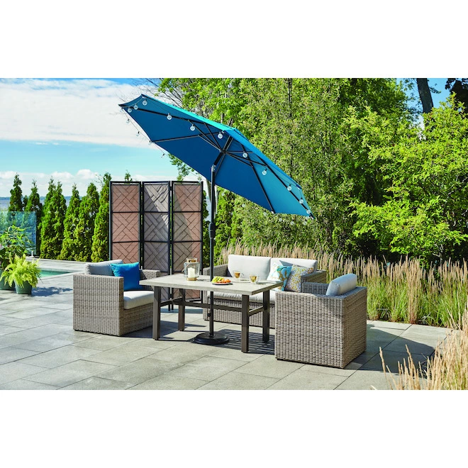 Style Selections Umbrella - 9-ft x 9-ft - Teal - Polyester 6 Style Selections Umbrella - 9-ft x 9-ft - Teal - Polyester - Image 4