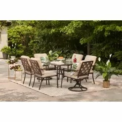 Style Slections Glenn Hill Swivel Patio Chair - Steel and Olefin - Tan - Set of 2 -Style Selections Sales Store 48655119d L